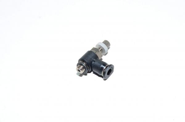 Pisco JSC4-M5MA elbow mini type meter-out speed controller with M5x0.8 threaded port and 4mm quick connector for tube