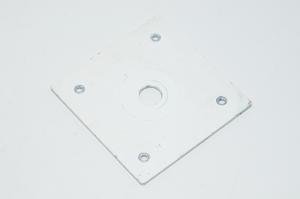 Aluminium switch panel 100x100x3mm with 1x 15.5mm and 4x 4mm holes