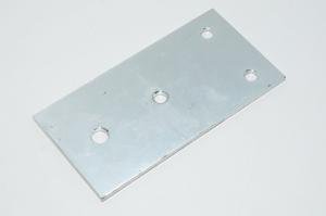 Aluminium switch panel 100x200x5mm with 1x 13.5mm and 3x 11mm holes