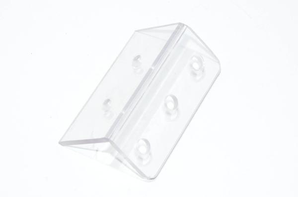 Plastic L-shaped mounting bracket 105x49x45mm with 3x 9.5mm, 2x 4mm holes