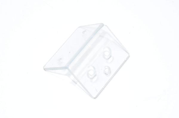 Plastic L-shaped mounting bracket 70x48x48mm with 2x 9.5mm, 2x 4mm, 1x 7.5mm holes